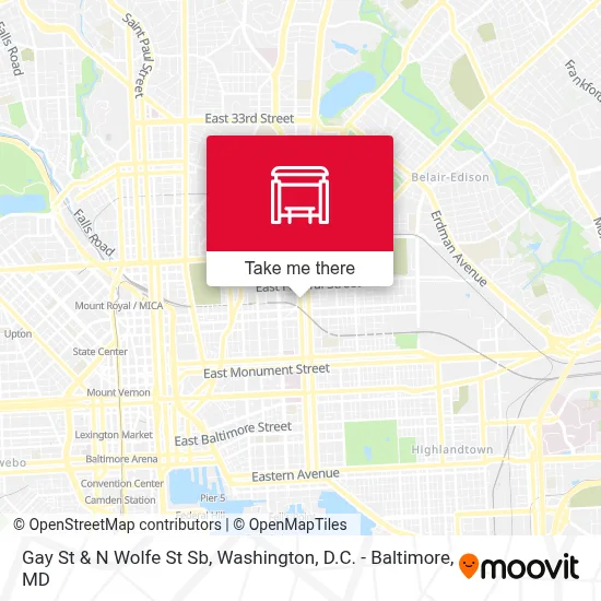 Gay St & N Wolfe St Sb map