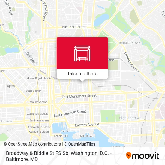 Broadway & Biddle St FS Sb map