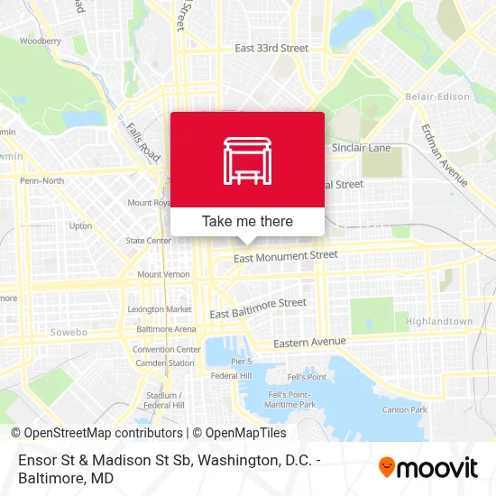 Ensor St & Madison St Sb map