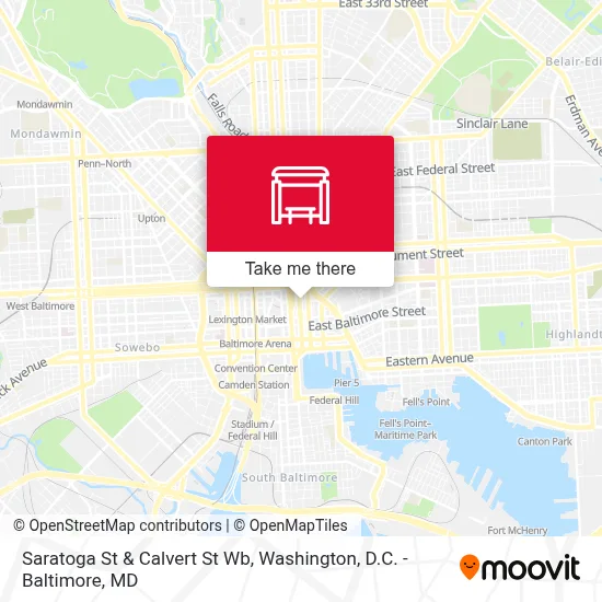 Saratoga St & Calvert St Wb map
