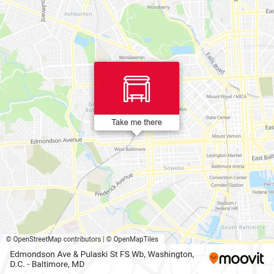 Edmondson Ave & Pulaski St FS Wb map