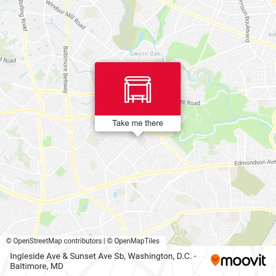 Ingleside Ave & Sunset Ave Sb map