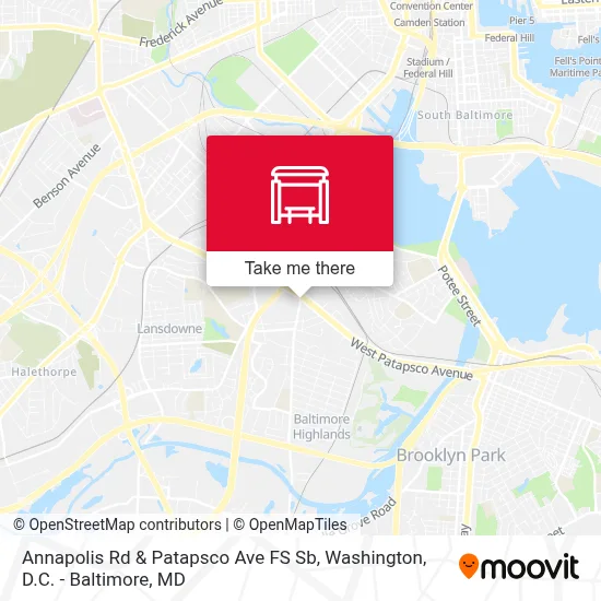 Annapolis Rd & Patapsco Ave FS Sb map