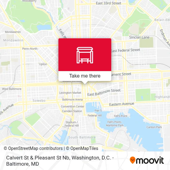 Calvert St & Pleasant St Nb map
