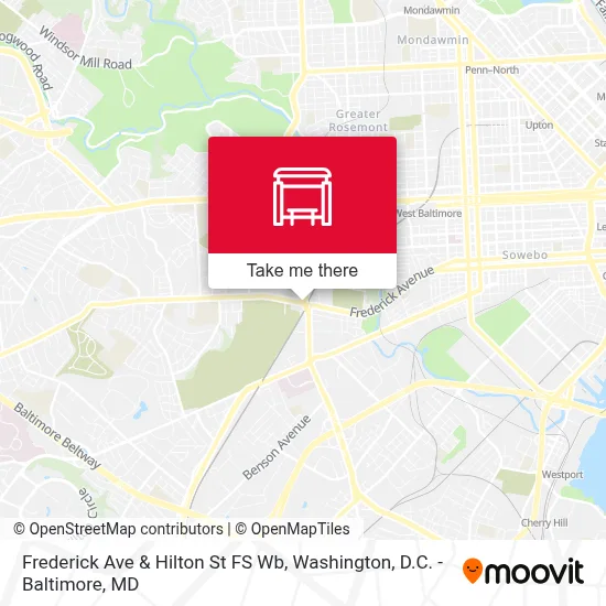 Frederick Ave & Hilton St FS Wb map
