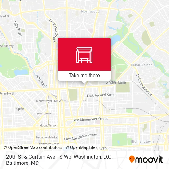 20th St & Curtain Ave FS Wb map