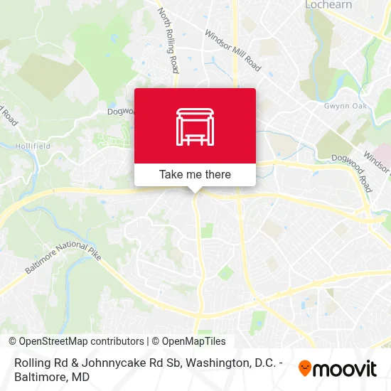 Rolling Rd & Johnnycake Rd Sb map