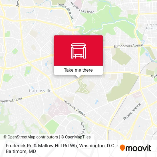 Frederick Rd & Mallow Hill Rd Wb map