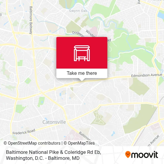 Baltimore National Pike & Coleridge Rd Eb map