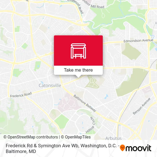 Frederick Rd & Symington Ave Wb map