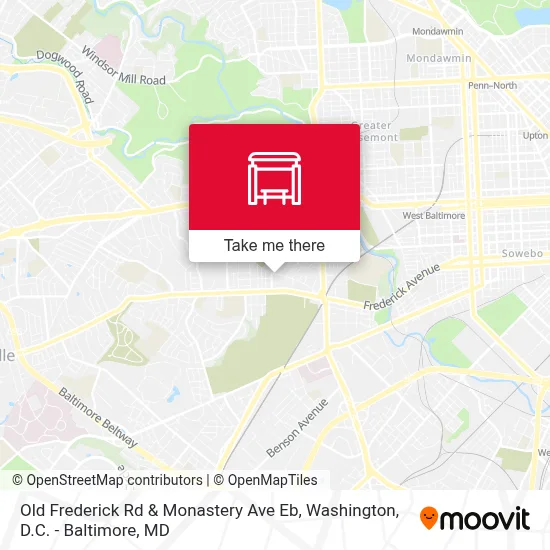 Old Frederick Rd & Monastery Ave Eb map