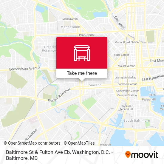 Baltimore St & Fulton Ave Eb map