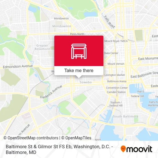 Baltimore St & Gilmor St FS Eb map