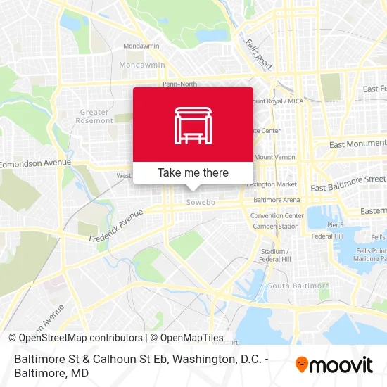 Baltimore St & Calhoun St Eb map