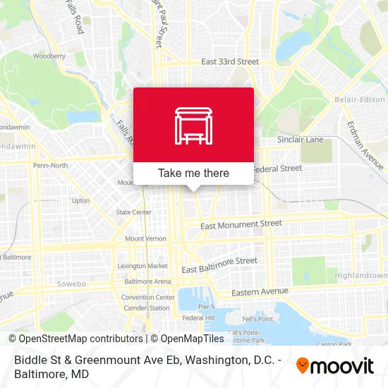 Biddle St & Greenmount Ave Eb map