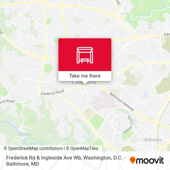 Frederick Rd & Ingleside Ave Wb map