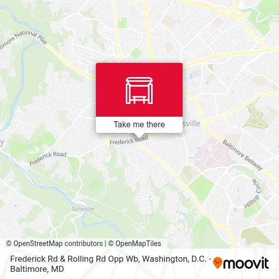 Frederick Rd & Rolling Rd Opp Wb map