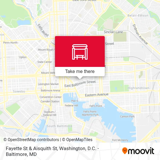 Fayette St & Aisquith St map