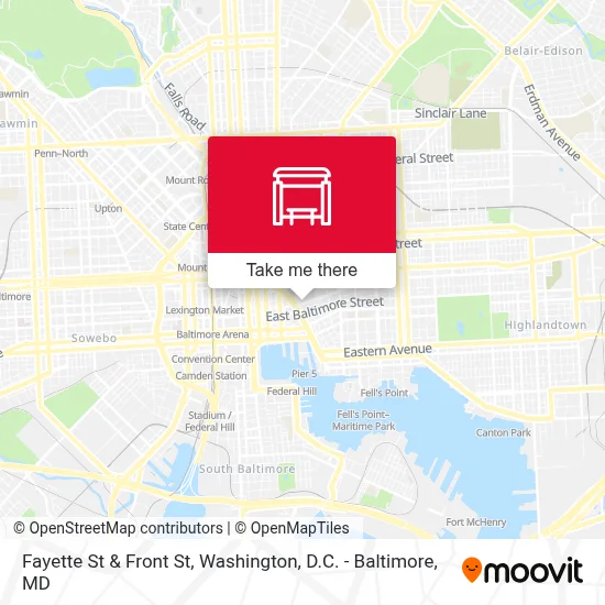 Fayette St & Front St map