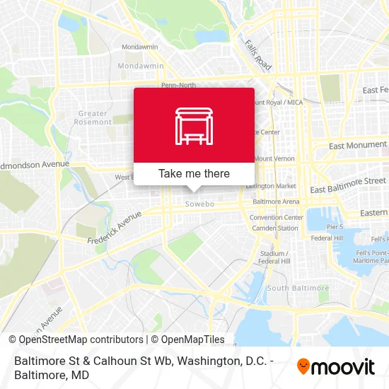 Baltimore St & Calhoun St Wb map