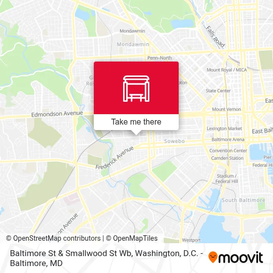 Baltimore St & Smallwood St Wb map
