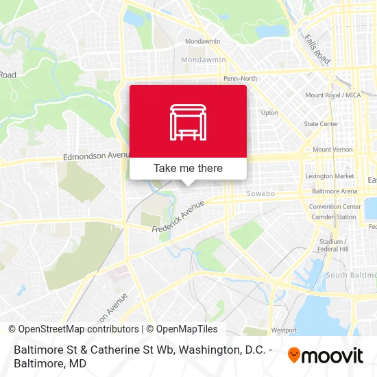 Baltimore St & Catherine St Wb map