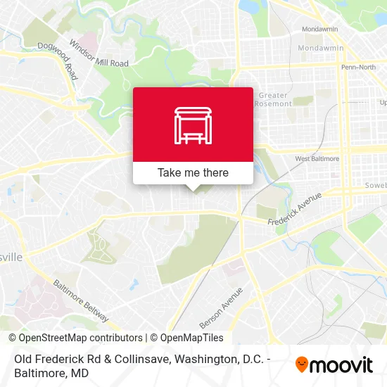 Old Frederick Rd & Collinsave map