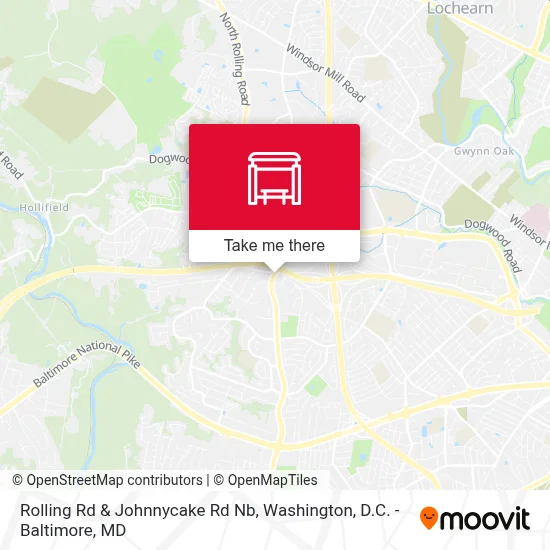Rolling Rd & Johnnycake Rd Nb map