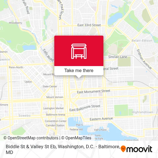 Biddle St & Valley St Eb map