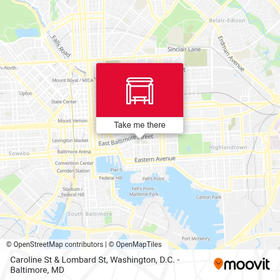 Caroline St & Lombard St map