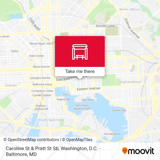 Caroline St & Pratt St Sb map