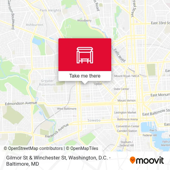 Gilmor St & Winchester St map