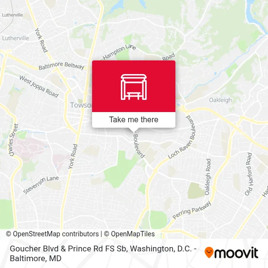 Goucher Blvd & Prince Rd FS Sb map