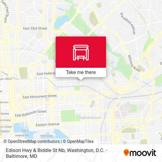 Edison Hwy & Biddle St Nb map