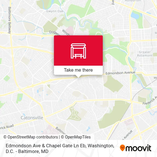 Edmondson Ave & Chapel Gate Ln Eb map