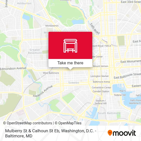 Mulberry St & Calhoun St Eb map
