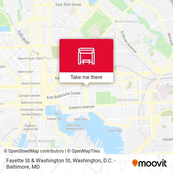 Fayette St & Washington St map
