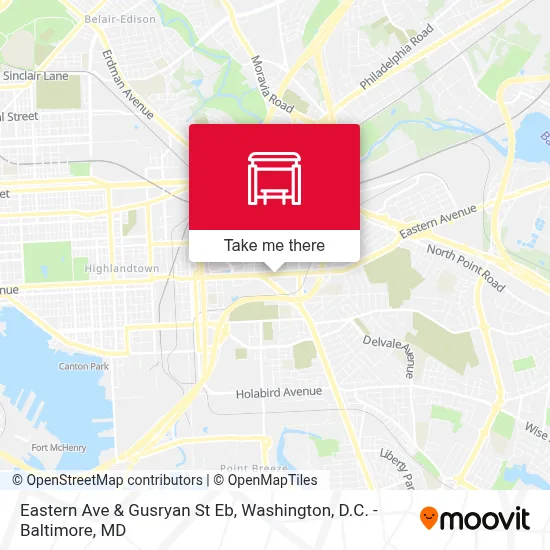 Eastern Ave & Gusryan St Eb map