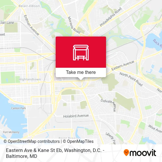 Eastern Ave & Kane St Eb map