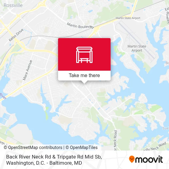 Back River Neck Rd & Tripgate Rd Mid Sb map
