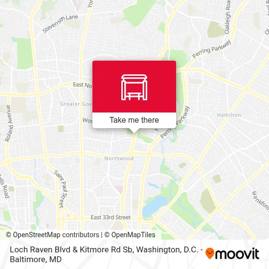 Loch Raven Blvd & Kitmore Rd Sb map
