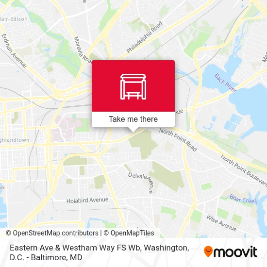 Eastern Ave & Westham Way FS Wb map
