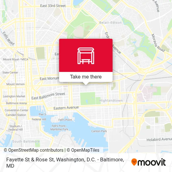 Fayette St & Rose St map