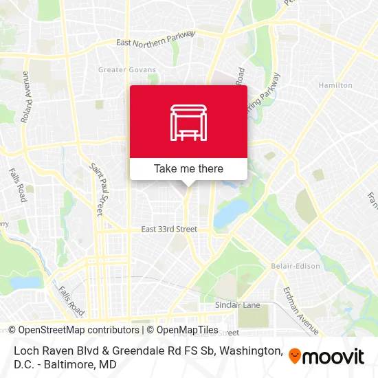 Loch Raven Blvd & Greendale Rd FS Sb map