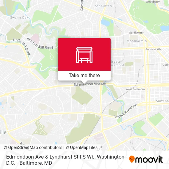 Edmondson Ave & Lyndhurst St FS Wb map