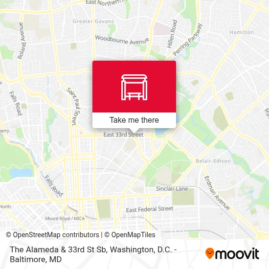 The Alameda & 33rd St Sb map