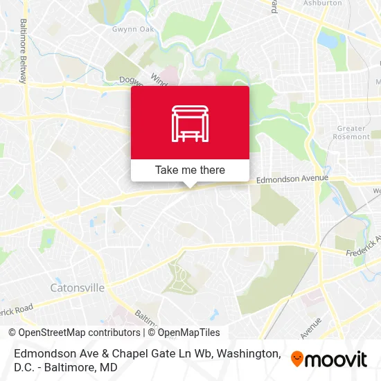 Edmondson Ave & Chapel Gate Ln Wb map