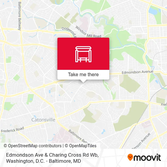 Edmondson Ave & Charing Cross Rd Wb map