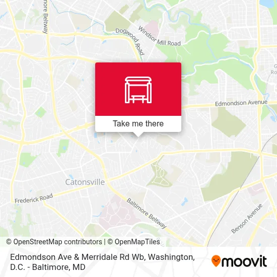 Edmondson Ave & Merridale Rd Wb map