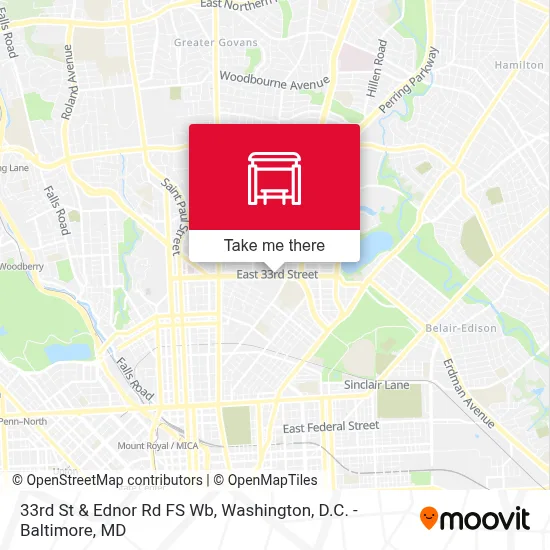 33rd St & Ednor Rd FS Wb map